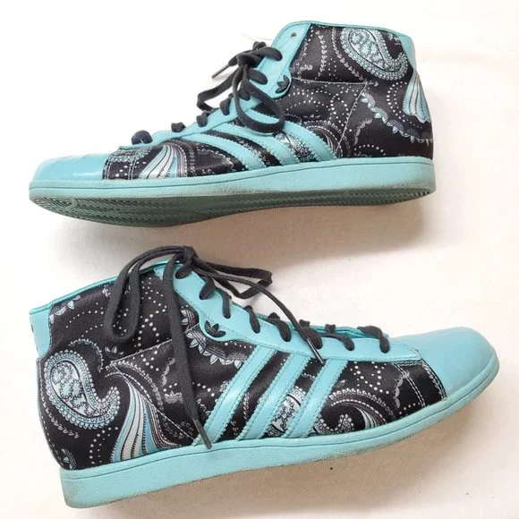 adidas | Shoes | Adidas Sleek Series Black Paisley Hi Top Sneakers Sz 75 |  Poshmark